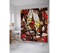 Штора (занавеска) для ванной JoyArty "Абстрактные бокалы" из сатена, 180х200 см с крючками, sc_9895