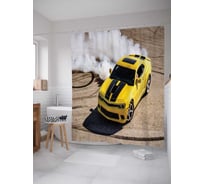 Штора (занавеска) для ванной JoyArty "Дым от автомобиля" из сатена, 180х200 см с крючками, sc_9923