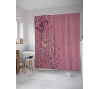 Штора (занавеска) для ванной JoyArty "Тени одуванчиков" из сатена, 180х200 см с крючками, sc_7934