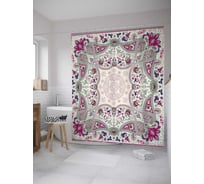 Штора (занавеска) для ванной JoyArty "Цветочная страсть" из сатена, 180х200 см с крючками, sc_8798