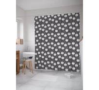 Штора (занавеска) для ванной JoyArty "Дикий кот" из сатена, 180х200 см с крючками, sc_62499