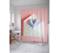 Штора (занавеска) для ванной JoyArty "Валентинка в конверте" из сатена, 180х200 см с крючками, sc_92012