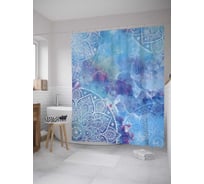 Штора (занавеска) для ванной JoyArty "Облачные кружева" из сатена, 180х200 см с крючками, sc_8319