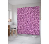 Штора (занавеска) для ванной JoyArty "Взрыв пейсли" из сатена, 180х200 см с крючками, sc_64397