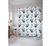 Штора (занавеска) для ванной JoyArty "Отпечаток леса" из сатена, 180х200 см с крючками, sc_32121