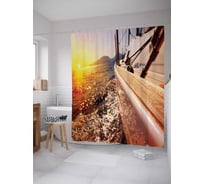 Штора (занавеска) для ванной JoyArty "Закат на борту" из сатена, 180х200 см с крючками, sc_6987