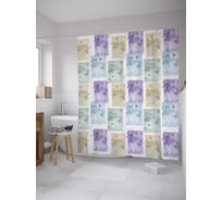 Штора (занавеска) для ванной JoyArty "Ценные тетради" из сатена, 180х200 см с крючками, sc_8057