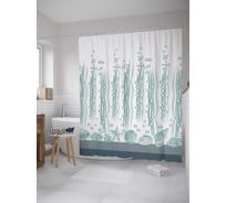 Штора (занавеска) для ванной JoyArty "Морские водоросли" из сатена, 180х200 см с крючками, sc_8054