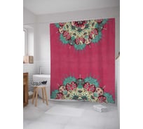 Штора (занавеска) для ванной JoyArty "Гипнотический орнамент" из сатена, 180х200 см с крючками, sc_3376