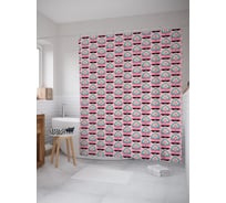 Штора (занавеска) для ванной JoyArty "Винтажный орнамент цветка" из сатена, 180х200 см с крючками, sc_64368