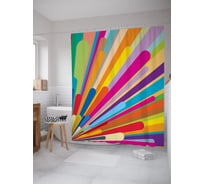 Штора (занавеска) для ванной JoyArty "Радужный взрыв" из сатена, 180х200 см с крючками, sc_63024