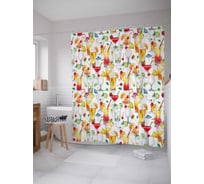 Штора (занавеска) для ванной JoyArty "Холодные коктейли" из сатена, 180х200 см с крючками, sc_37716