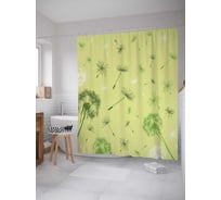Штора (занавеска) для ванной JoyArty "Одуванчики на ветру" из сатена, 180х200 см sc_381316