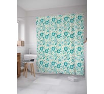 Штора (занавеска) для ванной JoyArty "Цветочные противоположности" из сатена, 180х200 см с крючками, sc_31811