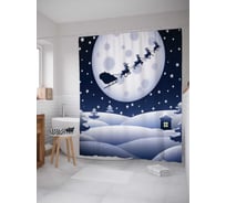 Штора (занавеска) для ванной JoyArty "Рождественское чудо" из сатена, 180х200 см с крючками, sc_3364