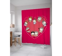 Штора (занавеска) для ванной JoyArty "Ангелы любви" из сатена, 180х200 см с крючками, sc_91936