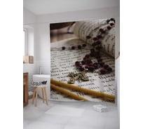 Штора (занавеска) для ванной JoyArty "Крест на Библии" из сатена, 180х200 см с крючками, sc_79798