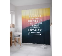 Штора (занавеска) для ванной JoyArty "Мотивация быть лучше" из сатена, 180х200 см с крючками, sc_78620
