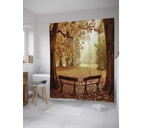 Штора (занавеска) для ванной JoyArty "Лесная беседа" из сатена, 180х200 см с крючками, sc_8294