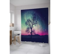 Штора (занавеска) для ванной JoyArty "Древо космоса" из сатена, 180х200 см с крючками, sc_8986