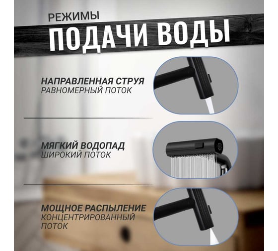Смеситель Homium Power 1 Black (индикатор температуры) FaucPB1
