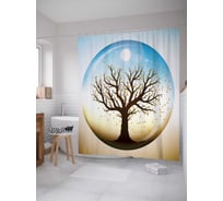 Штора (занавеска) для ванной JoyArty "Шар жизни" из сатена, 180х200 см с крючками, sc_6724