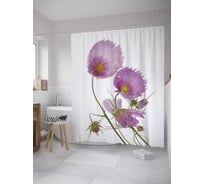 Штора (занавеска) для ванной JoyArty "Полевой аромат" из сатена, 180х200 см с крючками, sc_7983
