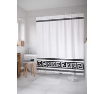 Штора (занавеска) для ванной JoyArty "Классический узор" из сатена, 180х200 см с крючками, sc_3873