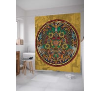 Штора (занавеска) для ванной JoyArty "Духовный круг" из сатена, 180х200 см с крючками, sc_7371