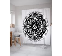 Штора (занавеска) для ванной JoyArty "Графическая чакра" из сатена, 180х200 см с крючками, sc_63272