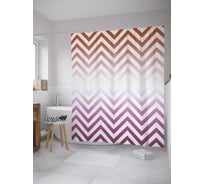 Штора (занавеска) для ванной JoyArty "Зигзаги с градиентом" из сатена, 180х200 см с крючками, sc_8719