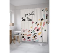 Штора (занавеска) для ванной JoyArty "Плыть по течению" из сатена, 180х200 см с крючками, sc_61629