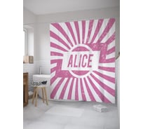 Штора (занавеска) для ванной JoyArty "Алиса" из сатена, 180х200 см с крючками, sc_61201