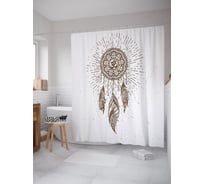 Штора (занавеска) для ванной JoyArty "Ловец снов" из сатена, 180х200 см с крючками, sc_63274