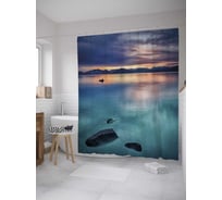 Штора (занавеска) для ванной JoyArty "Водная гладь" из сатена, 180х200 см с крючками, sc_32189