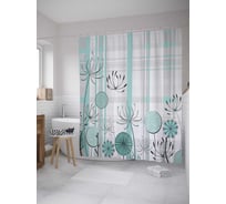 Штора (занавеска) для ванной JoyArty "Краски одуванчиков" из сатена, 180х200 см с крючками, sc_7959