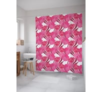 Штора (занавеска) для ванной JoyArty "Весеннее цветение" из сатена, 180х200 см с крючками, sc_64060