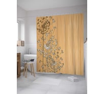 Штора (занавеска) для ванной JoyArty "Одуванчики лысеют" из сатена, 180х200 см с крючками, sc_7932
