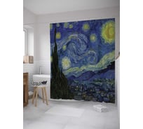 Штора (занавеска) для ванной JoyArty "Звездная ночь" из сатена, 180х200 см с крючками, sc_7906