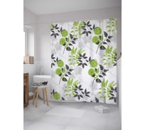 Штора (занавеска) для ванной JoyArty "Дыхание лета" из сатена, 180х200 см с крючками, sc_7923