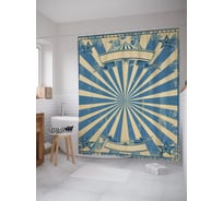 Штора (занавеска) для ванной JoyArty "Постер винтаж" из сатена, 180х200 см с крючками, sc_62527