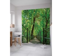 Штора (занавеска) для ванной JoyArty "Лесные дорожки" из сатена, 180х200 см с крючками, sc_8310