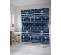 Штора (занавеска) для ванной JoyArty "Космические полосы" из сатена, 180х200 см с крючками, sc_8051