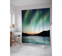 Штора (занавеска) для ванной JoyArty "Белая ночь в швеции" из сатена, 180х200 см с крючками, sc_6632