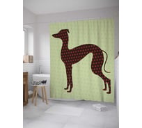 Штора (занавеска) для ванной JoyArty "Борзая" из сатена, 180х200 см с крючками, sc_8422