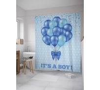 Штора (занавеска) для ванной JoyArty "Рождение сына" из сатена, 180х200 см с крючками, sc_35102