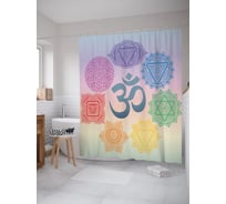 Штора (занавеска) для ванной JoyArty "Мандала медитации" из сатена, 180х200 см с крючками, sc_62811