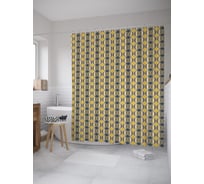 Штора (занавеска) для ванной JoyArty "Геометрия овалов" из сатена, 180х200 см с крючками, sc_60861