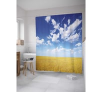 Штора (занавеска) для ванной JoyArty "Злаковое поле" из сатена, 180х200 см с крючками, sc_34762