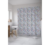 Штора (занавеска) для ванной JoyArty "Подводные жители в стиле арт" из сатена, 180х200 см с крючками, sc_61400